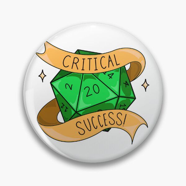 Item preview, Critical Success Nat 20 Dungeons and Dragons D20 Dice designed and sold by Meg Vic Makes Art.