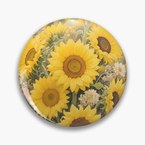 Item preview, Sunflower Bouquet Watercolor | August Birth Flower Botanical Floral Art  designed and sold by Debbie Schulte.