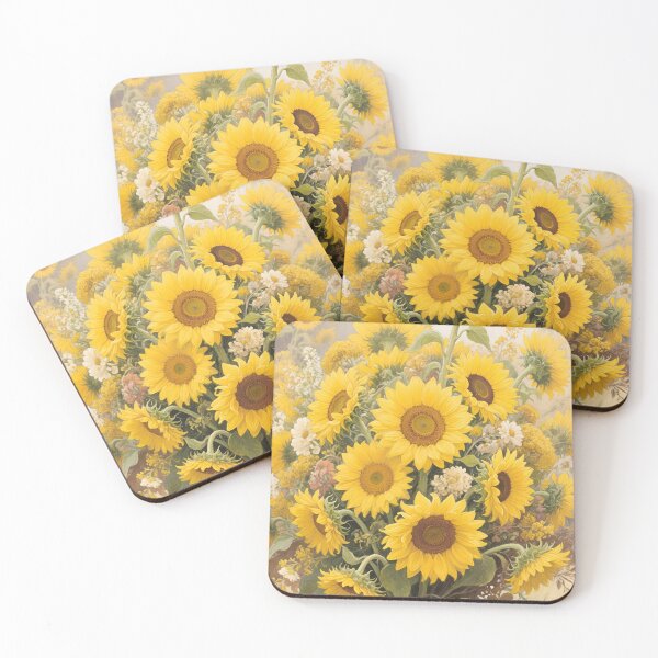 Item preview, Sunflower Bouquet Watercolor | August Birth Flower Botanical Floral Art  designed and sold by Debbie Schulte.