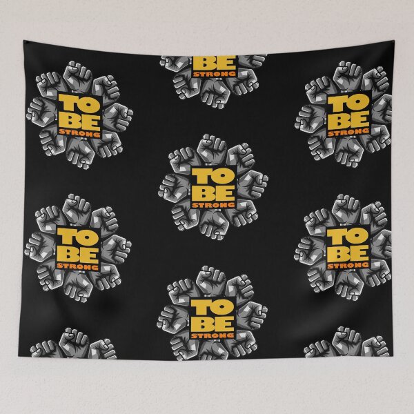Item preview, to be Strong – grey Power Fist Motivational Typography Design designed and sold by ironpalette.