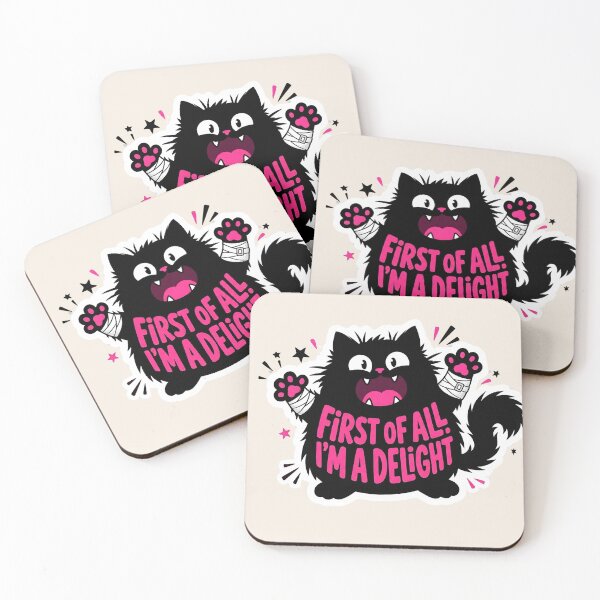 Item preview, First Of All! I'm A Delight Funny Cat Lover Feline Owner Sassy Quote designed and sold by Retro Rascals Co..
