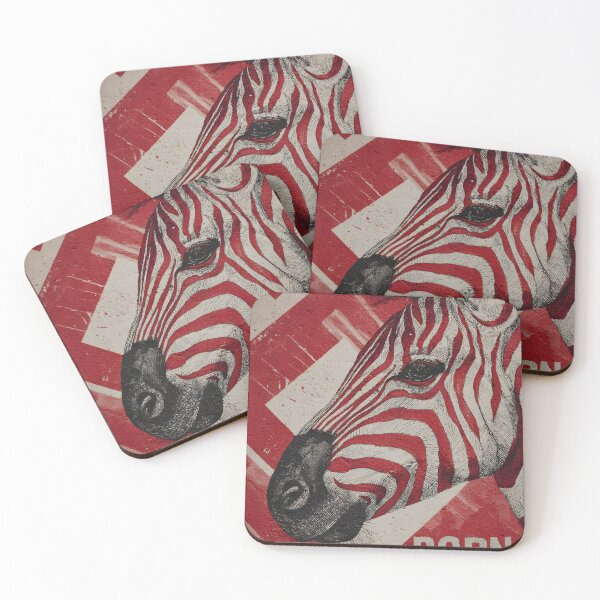 Item preview, Celebrate Wildlife Freedom with a Bold Zebra Face in Striking Red and Black Born Free Artwork designed and sold by OlfactoART Studio.