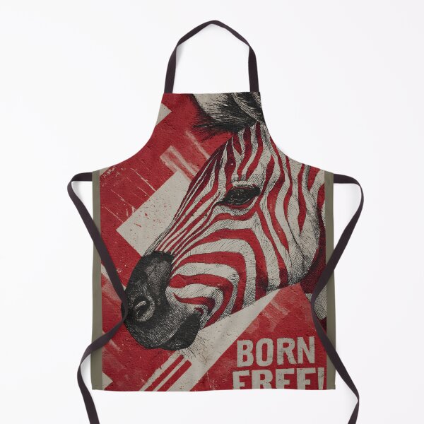 Item preview, Celebrate Wildlife Freedom with a Bold Zebra Face in Striking Red and Black Born Free Artwork designed and sold by OlfactoART Studio.