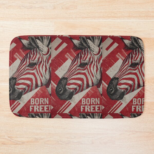 Item preview, Celebrate Wildlife Freedom with a Bold Zebra Face in Striking Red and Black Born Free Artwork designed and sold by OlfactoART Studio.