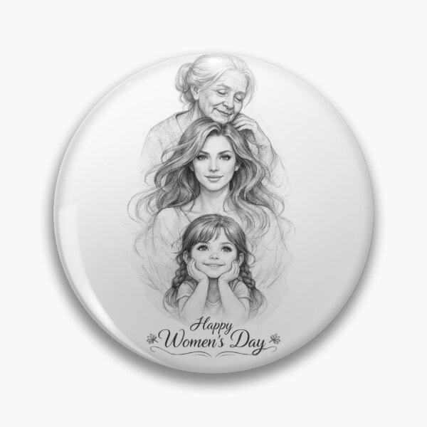 Item preview, Feliz Día de la Mujer: Etapas de la vida de una mujer: Ilustración de una niña, una joven y una anciana designed and sold by Dew  Drop wear.