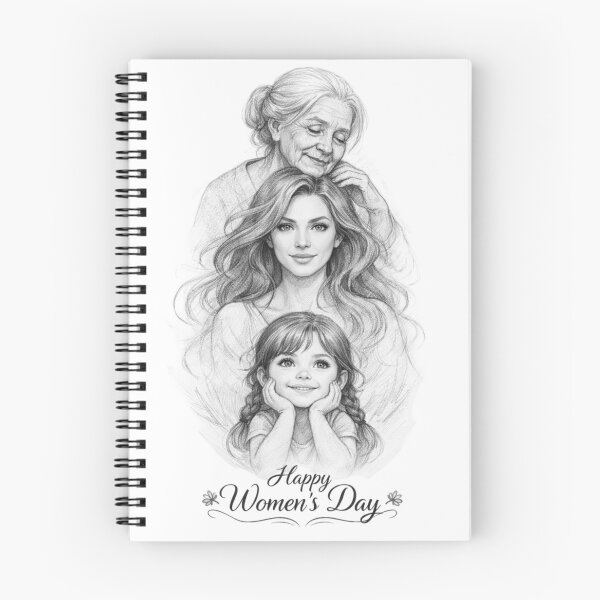 Item preview, Feliz Día de la Mujer: Etapas de la vida de una mujer: Ilustración de una niña, una joven y una anciana designed and sold by Dew  Drop wear.