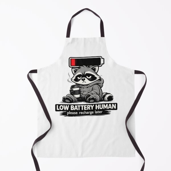 Item preview, Funny Low Battery Raccoon Cartoon Design designed and sold by Wolf Creator.