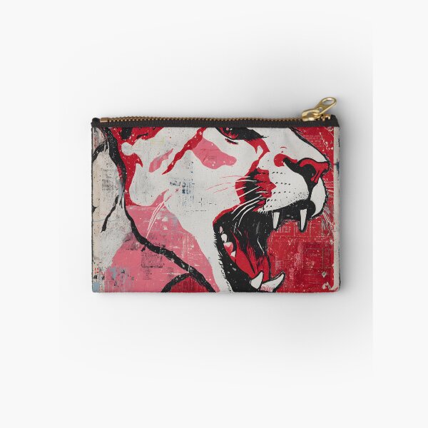 Item preview, Champion Wildlife Freedom with a Roaring Lion in Bold Red and White Born Free Campaign Art designed and sold by OlfactoART Studio.