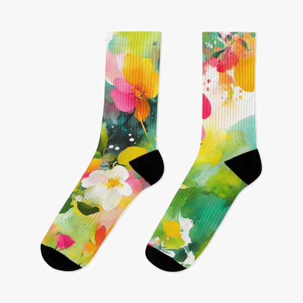 Artikelvorschau, Abstrakte digitale Aquarellkunst mit roten und gelben Blumen. entworfen und verkauft von DEC02.