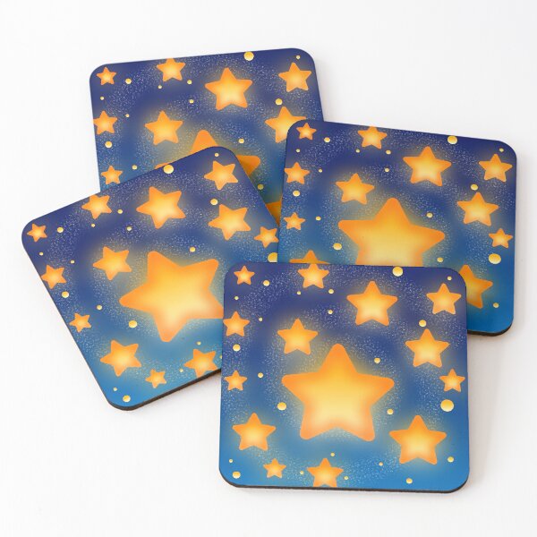 Item preview, Cozy ​Shining Golden Stars in Blue Galaxy Night designed and sold by Stylized stikers.