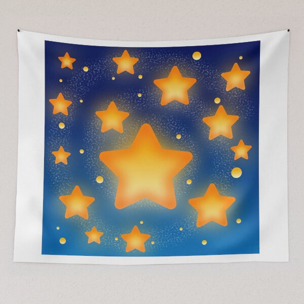Item preview, Cozy ​Shining Golden Stars in Blue Galaxy Night designed and sold by Stylized stikers.