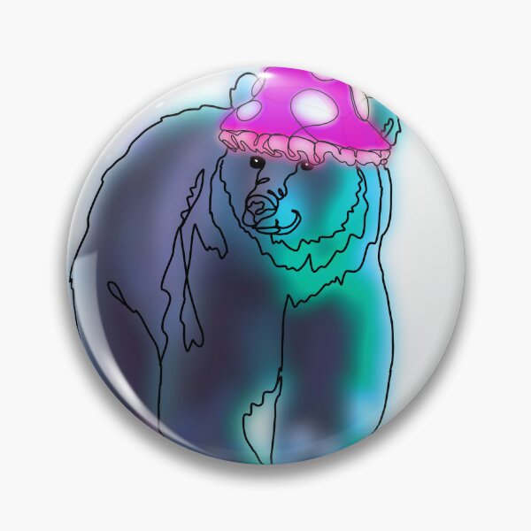 Item preview, Blue Grizz The Bear with mushroom hat- animalzinhats  designed and sold by Ashley’sAnimalz.