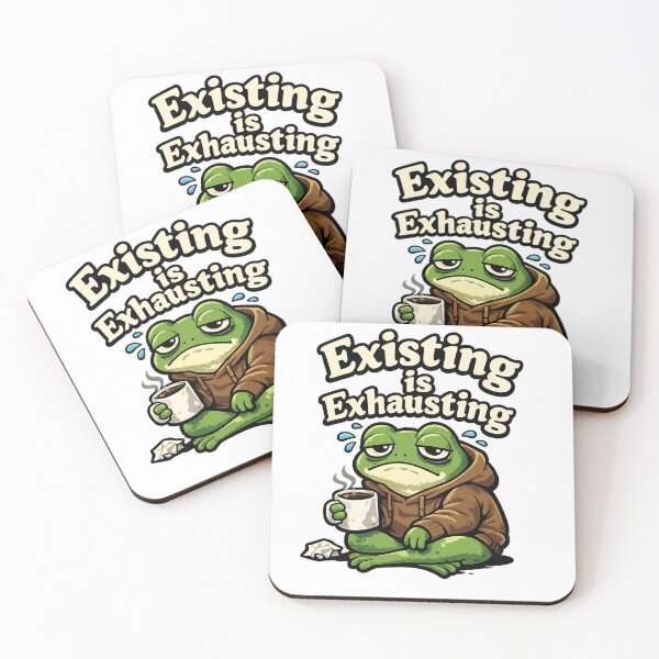 Item preview, Burnt Out Frog Coffee Mood Illustration designed and sold by EpicwaveDesigns.