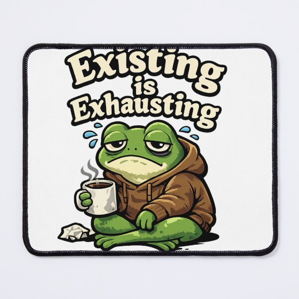 Item preview, Burnt Out Frog Coffee Mood Illustration designed and sold by EpicwaveDesigns.