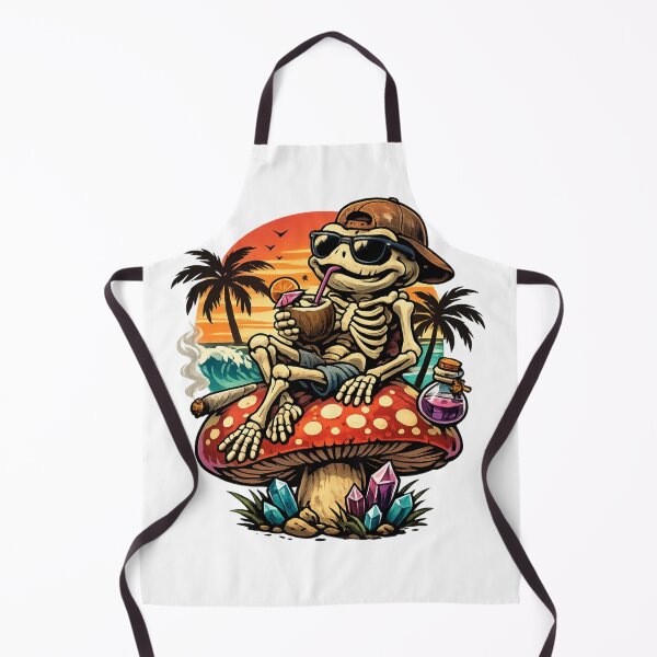 Item preview, Chill Skeleton On Psychedelic Mushroom Sunset designed and sold by EpicwaveDesigns.