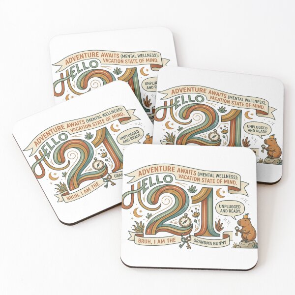 Item preview, Hello 21 Retro Birthday – Adventure Awaits Funny Grandma Bunny designed and sold by Wear Sculpt.