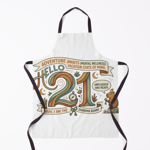 Item preview, Hello 21 Retro Birthday – Adventure Awaits Funny Grandma Bunny designed and sold by Wear Sculpt.