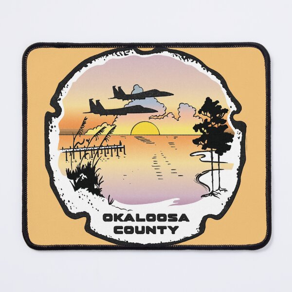 Item preview, Okaloosa County Sunset Logo designed and sold by RLMcKeown.