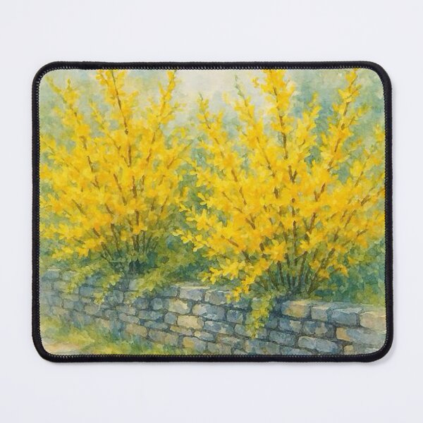 Item preview, Forsythia by the wall designed and sold by TinCatOutPost.