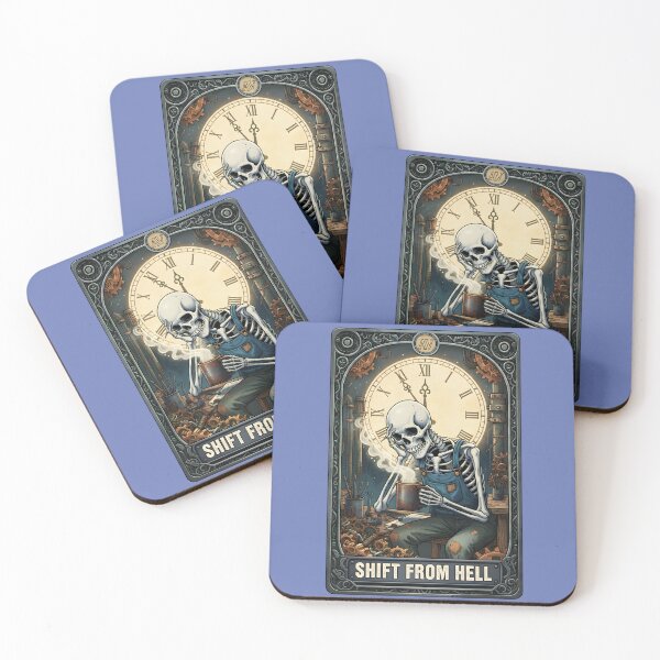 Item preview, SHIFT FROM HELL – Steampunk Skeleton Mechanic Tarot Art designed and sold by LunaSpellStudio.