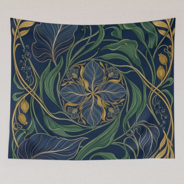 Item preview, Branches, Leaves, and Calla Lilies in Spiral Movement designed and sold by Ciervo Primavera.