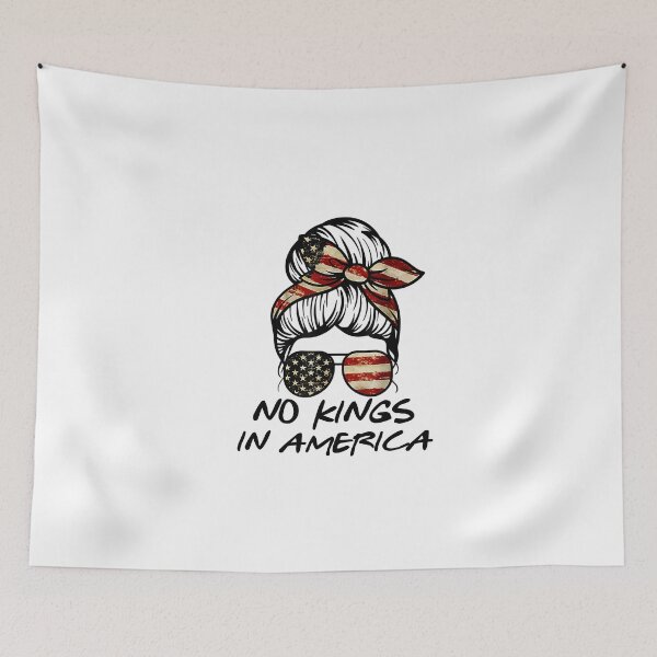 Item preview, No Kings In America Shirt Women Messy bun USA flag No Kings designed and sold by irifine.