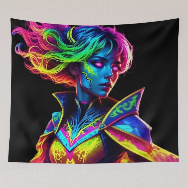 Item preview, Cyber Diva: Rainbow Neon & Purple Flame designed and sold by RadaQueen.