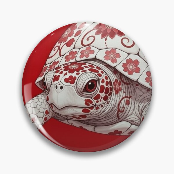 Item preview, Decorative Floral Turtle – Red Animal Art Zentangular Style designed and sold by HeyHas.
