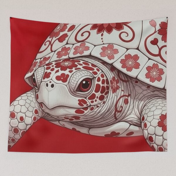 Item preview, Decorative Floral Turtle – Red Animal Art Zentangular Style designed and sold by HeyHas.