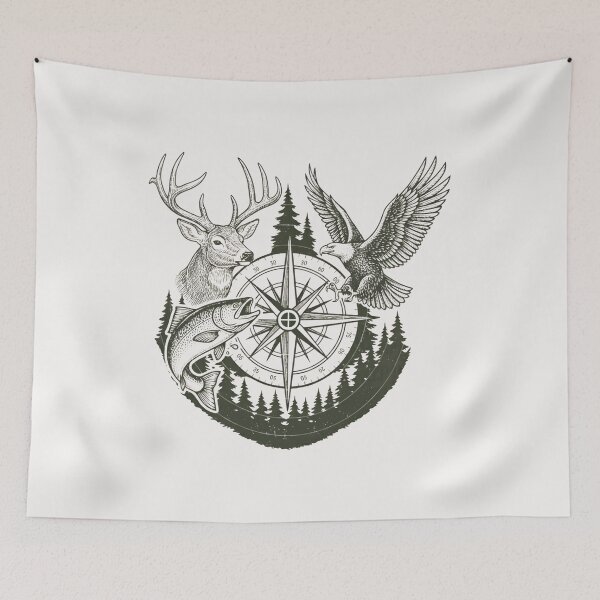 Item preview, Deer Duck Fishing, Retro Camo Hunting & Fishing Outdoorsman Boy designed and sold by DesignDenDo ⭐⭐⭐⭐⭐.