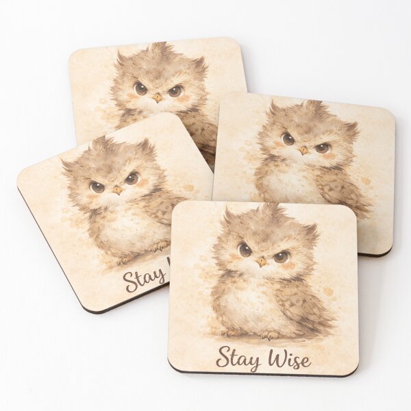 Item preview, Cute Owl Stay Wise Little Owl Watercolor designed and sold by HAEUNINE.
