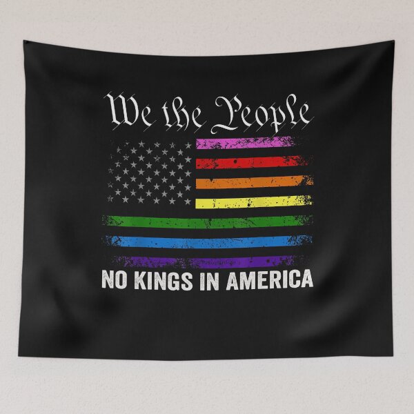 Item preview, No Kings In America Shirt LGBT American Flag designed and sold by yartyartyart.