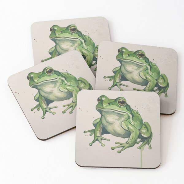 Item preview, Watercolor Green Frog – Natural Animal Illustration designed and sold by HeyHas.