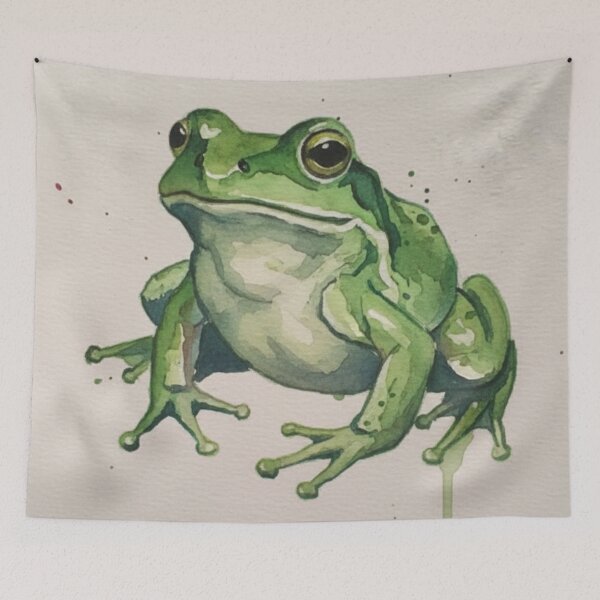 Item preview, Watercolor Green Frog – Natural Animal Illustration designed and sold by HeyHas.