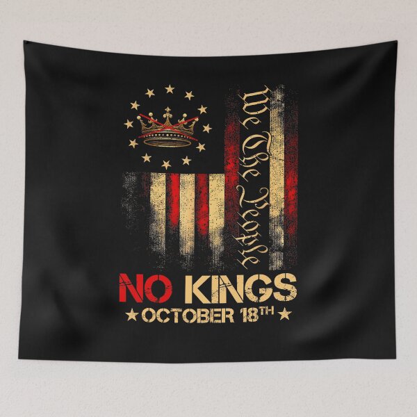 Item preview, No Kings shirt Vintage America Flag 1776 October 18 designed and sold by yartyartyart.