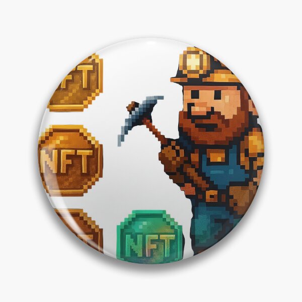 Item preview, Pixel art miner collecting NFT tokens in digital mine designed and sold by Creative88Art.