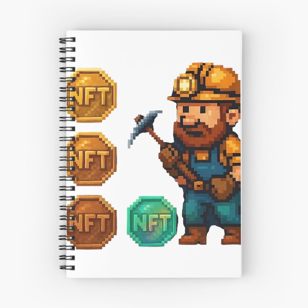Item preview, Pixel art miner collecting NFT tokens in digital mine designed and sold by Creative88Art.