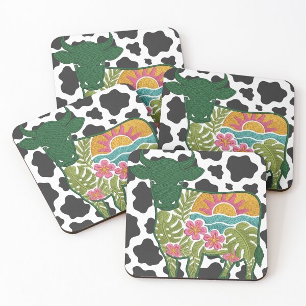 Item preview, Colorful Floral Cow – Psychedelic Farm Art designed and sold by HeyHas.