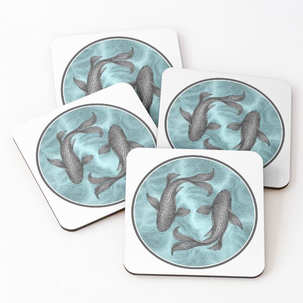 Item preview, Pisces Koi Fish Sticker | Zodiac Astrology Art | Yin Yang Koi Aesthetic Ocean Design designed and sold by beachbirds.