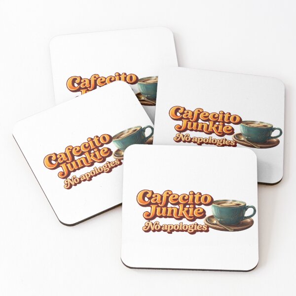 Item preview, "Cafecito Junkie No Apologies Funny Latina Sticker Shirt Phone Case, Cuban Coffee Addict Gift, Hispanic Mom Florida" designed and sold by De Aqui y de Alla Studio.