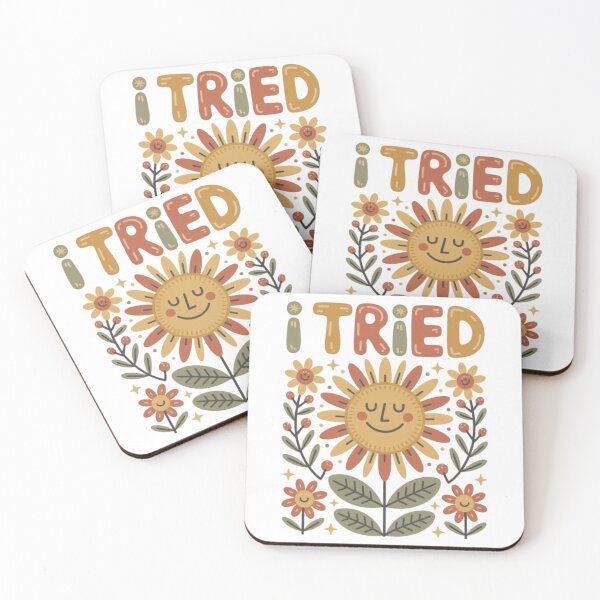 Item preview, I Tried Retro Flower Sun – Cute Vintage Floral Positive Quote Design designed and sold by NewUSShop.