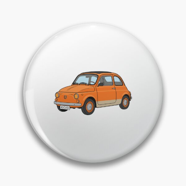 Item preview, Cute Orange Fiat 500 Cartoon – "ASCUSI" NSW Plate – Adorable Retro Car Illustration designed and sold by mcdis25.