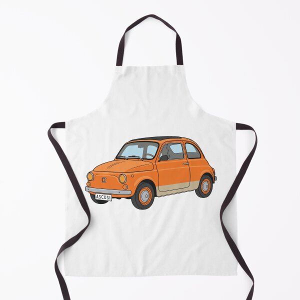 Item preview, Cute Orange Fiat 500 Cartoon – "ASCUSI" NSW Plate – Adorable Retro Car Illustration designed and sold by mcdis25.
