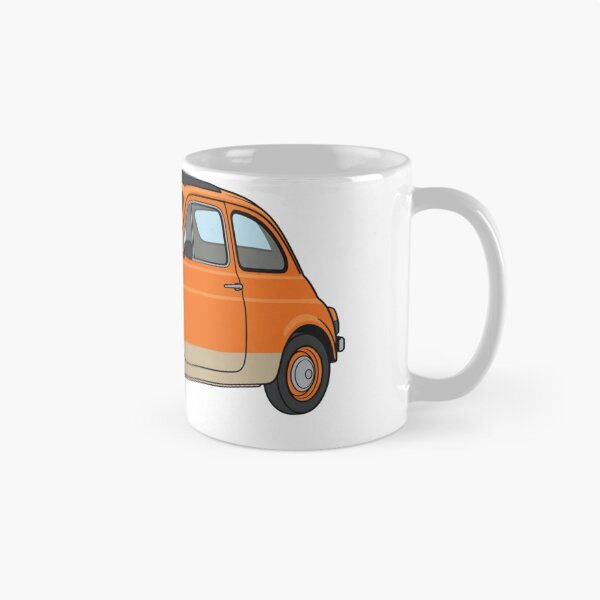 Item preview, Cute Orange Fiat 500 Cartoon – "ASCUSI" NSW Plate – Adorable Retro Car Illustration designed and sold by mcdis25.