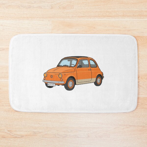 Item preview, Cute Orange Fiat 500 Cartoon – "ASCUSI" NSW Plate – Adorable Retro Car Illustration designed and sold by mcdis25.