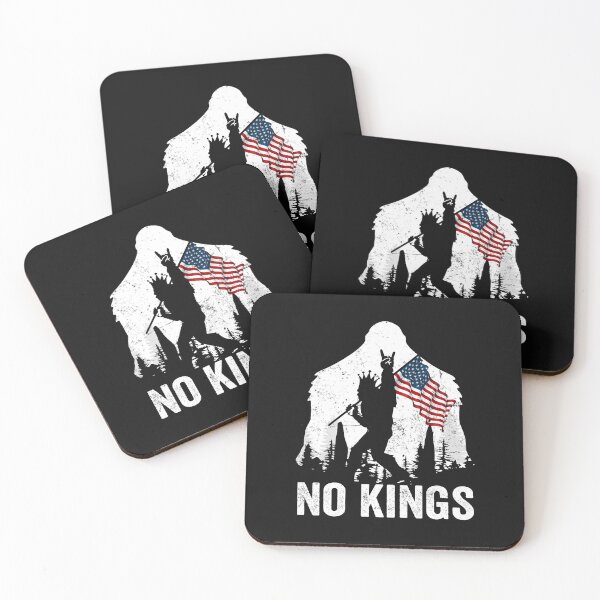 Item preview, No Kings Shirt Bigfoot, Sasquatch With America Flag No Kings designed and sold by yartyartyart.