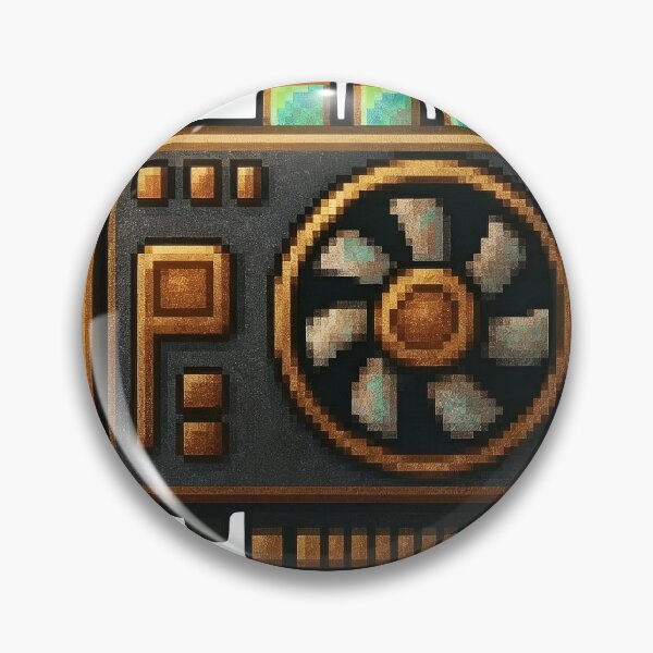 Item preview, Vintage pixel art computer graphics card with golden accents designed and sold by Creative88Art.