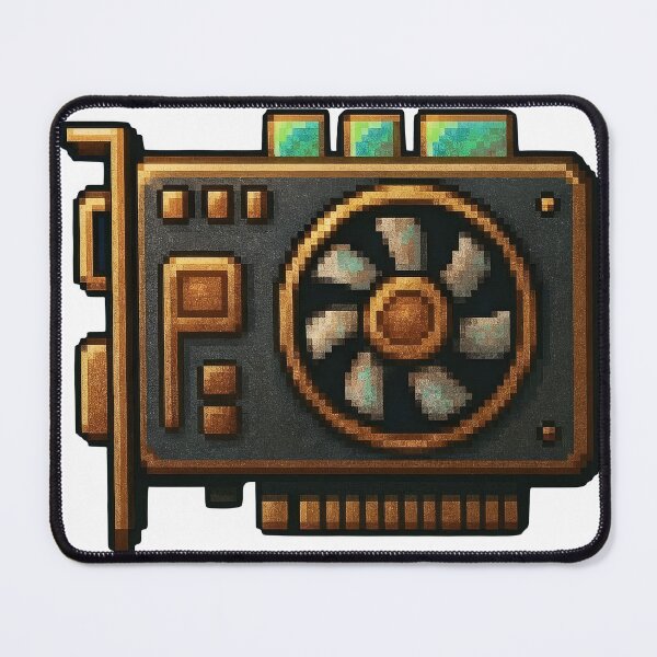 Item preview, Vintage pixel art computer graphics card with golden accents designed and sold by Creative88Art.