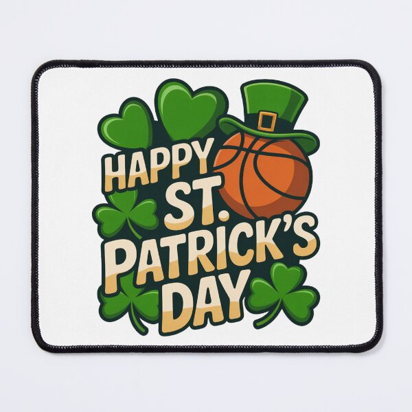 Item preview, St. Patrick’s Day Shamrock Basketball designed and sold by QuiteOrbit.