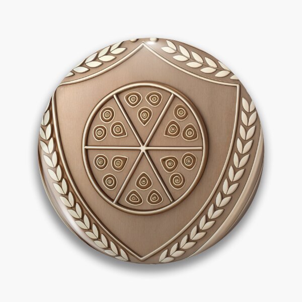 Item preview, Golden shield with pizza emblem and laurel wreath design designed and sold by Creative88Art.
